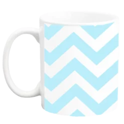 Custom Coffee Mug - Blue Chevron - 11 Ounce