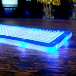 LED Bar Mats (3 3/4" W X 23 3/8" L) - 3 Color Options - Red, White, And Blue -Endurance Sales blue lighted bar mat