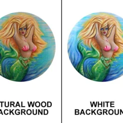 Blonde Mermaid Round Wooden Table Top - Two Sizes Available -Endurance Sales bm round blonde mermaid