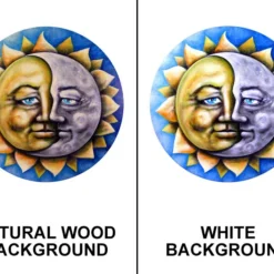 Moon And Sun Round Wooden Table Top - Two Sizes Available -Endurance Sales bm round moon and sun