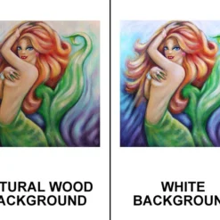 Redhead Mermaid Square Wooden Table Top - Two Sizes Available -Endurance Sales bm square redhead