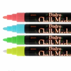 4 Piece Broad Point Chalk Marker Set (Fluorescent Red, Blue, Green & Yellow) -Endurance Sales bp bistro chalk marker 480 4a web 500 2