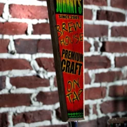 Oak Wood Beer Tap Handles - Flared Shape - Brew House - Red / Green -Endurance Sales brew house wood tap handle 10in web action