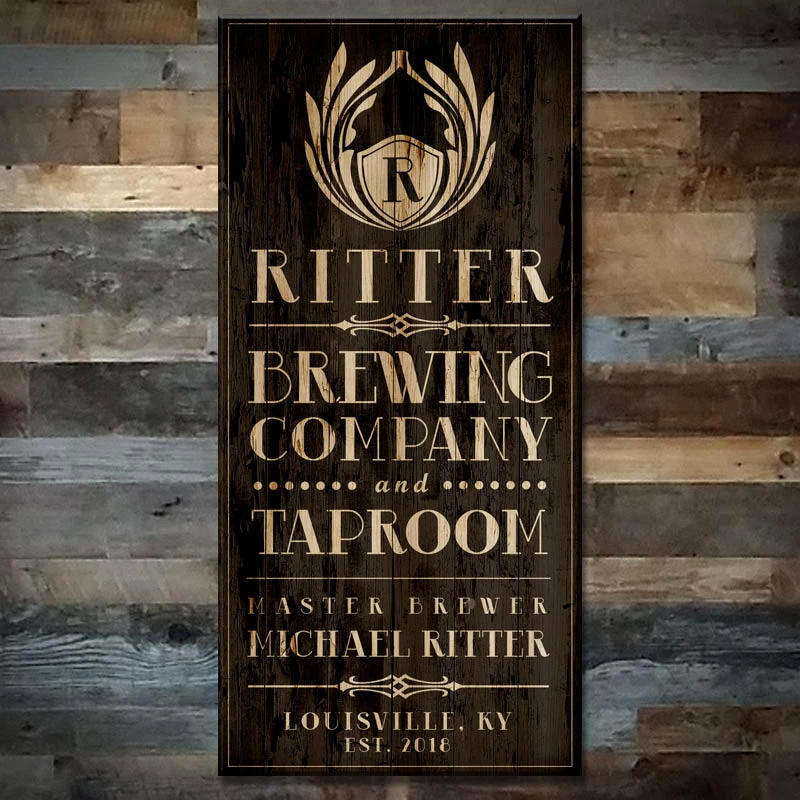 CUSTOMIZABLE Large Vintage Wooden Bar Sign - BREWING COMPANY - 11 3/4" X 23 3/4" 5 CUSTOMIZABLE Large Vintage Wooden Bar Sign - BREWING COMPANY - 11 3/4" X 23 3/4" - Image 3