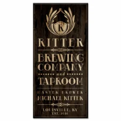 CUSTOMIZABLE Large Vintage Wooden Bar Sign - BREWING COMPANY - 11 3/4" X 23 3/4"