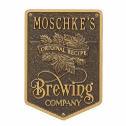 CUSTOMIZABLE Cast Aluminum Plaque - Brewing Company "Original Recipe" Design -Endurance Sales brewing company recipe bpc 4