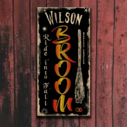 Customizable Large Vintage Wooden Bar Sign - Broom Co - 11 3/4" X 23 3/4" -Endurance Sales broom co web template 2
