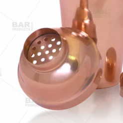 BarConic® 3 Piece Copper Plated Shaker Deluxe Set - 24 Oz -Endurance Sales build in cocktail stainer