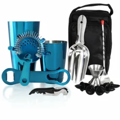 Custom Complete Bartenders Tote Bag With V-Rod® Bottle Opener -Endurance Sales candy teal complete bar tote v rod opener 500 1