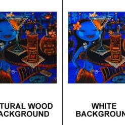 Blue Tiki Bar Square Wooden Table Top - Two Sizes Available 12 Blue Tiki Bar Square Wooden Table Top - Two Sizes Available -Endurance Sales cb square blue hula