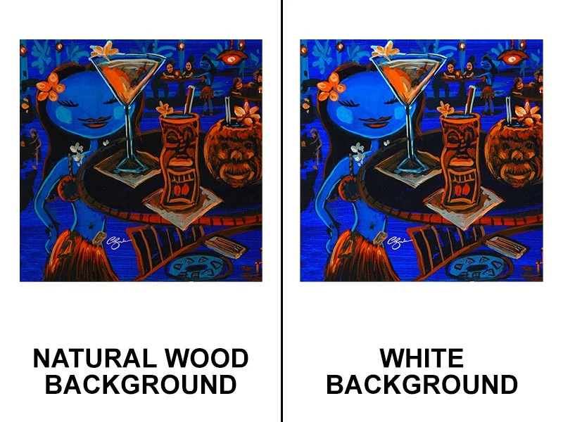 Blue Tiki Bar Square Wooden Table Top - Two Sizes Available 7 Blue Tiki Bar Square Wooden Table Top - Two Sizes Available - Image 5