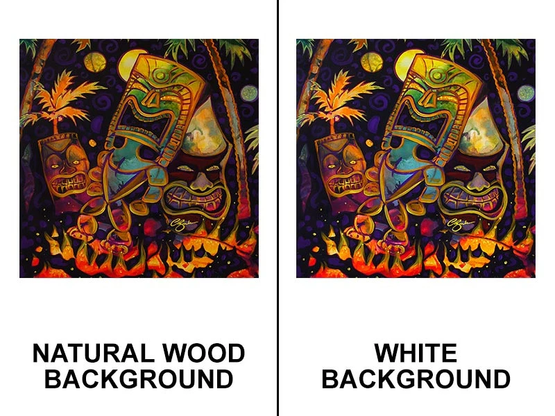 Tiki Fire Night Square Wooden Table Top - Two Sizes Available 7 Tiki Fire Night Square Wooden Table Top - Two Sizes Available - Image 5