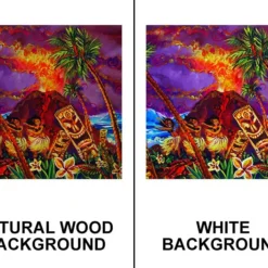 Tiki Hulu Show Square Wooden Table Top - Two Sizes Available -Endurance Sales cb square tiki hula show