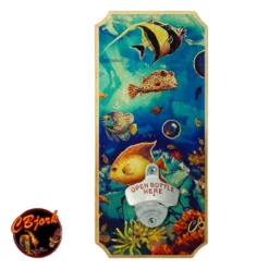 Blue Reef - Wood Plaque Wall Mounted Bottle Opener