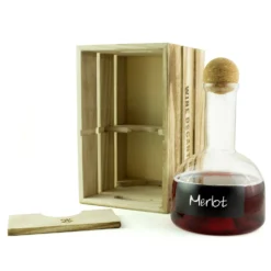Master Mixology Corked Chalkboard Bottle - 40 Ounce -Endurance Sales chalk wine decanter crate 2