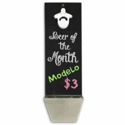 Chalkboard Wall Mounted Bottle Opener With Cap Catcher