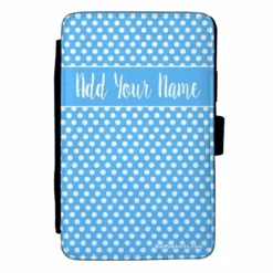 ADD YOUR NAME Guest Check Pad Holder - Blue Polka Dots -Endurance Sales check holder front ayn polka bpc