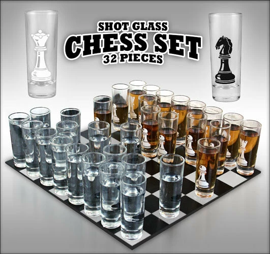 Shot Glass Chess Set - 2 Ounce Tall Shot Glasses - 32 Piece 4 Shot Glass Chess Set - 2 Ounce Tall Shot Glasses - 32 Piece - Image 2