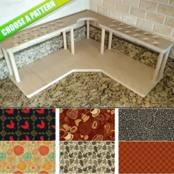 CHOOSE YOUR PATTERN - Counter Caddies™ - Corner Unit W/ K-Cup Holes And Trash Can Inset