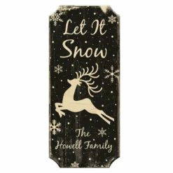CUSTOMIZABLE Wood Christmas Sign - Let It Snow - Color Options -Endurance Sales christmas wood sign let it snow blk