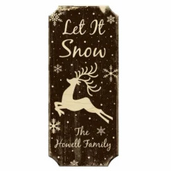 CUSTOMIZABLE Wood Christmas Sign - Let It Snow - Color Options -Endurance Sales christmas wood sign let it snow brown