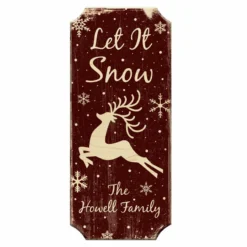 CUSTOMIZABLE Wood Christmas Sign - Let It Snow - Color Options -Endurance Sales christmas wood sign let it snow maroon