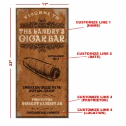 CUSTOMIZABLE Large Vintage Wooden Bar Sign - Cigar Bar - 11 3/4" X 23 3/4" 9 CUSTOMIZABLE Large Vintage Wooden Bar Sign - Cigar Bar - 11 3/4" X 23 3/4" -Endurance Sales cigar bar custom sign bpc 1