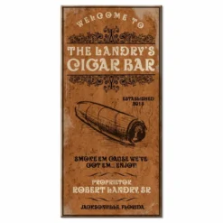 CUSTOMIZABLE Large Vintage Wooden Bar Sign - Cigar Bar - 11 3/4" X 23 3/4"