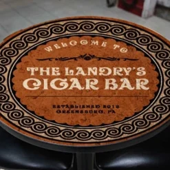 CUSTOMIZABLE Wooden Table Top - Cigar Bar Design - Two Sizes Available