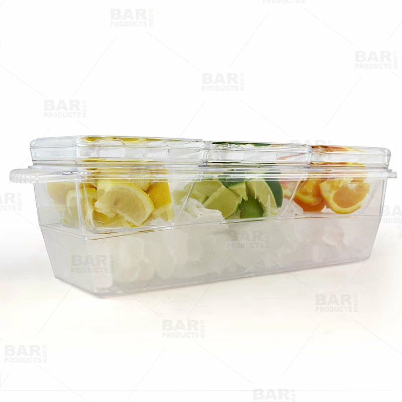 Plastic Condiment And Garnish Caddy - 3 Inserts W/ Lids 7 Plastic Condiment And Garnish Caddy - 3 Inserts W/ Lids - Image 5