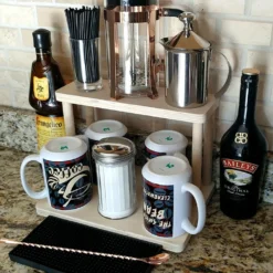 Counter Caddies™ - NATURAL - 12" STRAIGHT Shelf - Barista Theme 8 Counter Caddies™ - NATURAL - 12" STRAIGHT Shelf - Barista Theme -Endurance Sales coffee 12in natural web2
