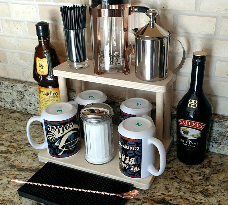 Counter Caddies™ - NATURAL - 12" STRAIGHT Shelf - Barista Theme 5 Counter Caddies™ - NATURAL - 12" STRAIGHT Shelf - Barista Theme - Image 3