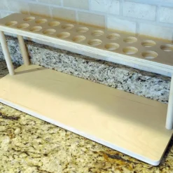 Counter Caddies™ - NATURAL - 24" STRAIGHT Shelf W/ K-Cup Holes