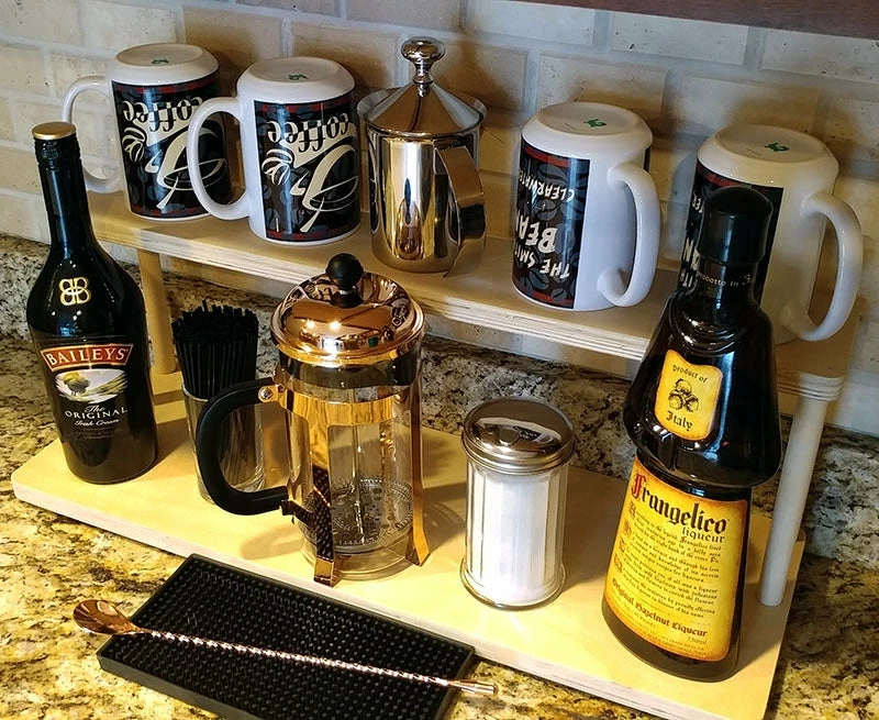 Counter Caddies™ - NATURAL - 24" STRAIGHT Shelf - Barista Theme 5 Counter Caddies™ - NATURAL - 24" STRAIGHT Shelf - Barista Theme - Image 3