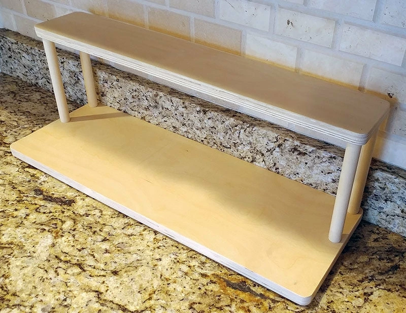 Counter Caddies™ - NATURAL - 24" STRAIGHT Shelf - Barista Theme 3 Counter Caddies™ - NATURAL - 24" STRAIGHT Shelf - Barista Theme