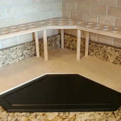 Counter Caddies™ - NATURAL - CORNER Shelf W/ K-CUP Holes -Endurance Sales coffee corner natural holes web 1