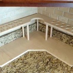 Counter Caddies™ - NATURAL - CORNER Shelf W/ K-CUP Holes & Trash Can Inset 11 Counter Caddies™ - NATURAL - CORNER Shelf W/ K-CUP Holes & Trash Can Inset -Endurance Sales coffee corner natural web 800