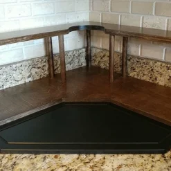 Counter Caddies™ - Walnut-Stained Corner Shelf - Barista Style W/ Trash Can Inset - Available In Black 30 Counter Caddies™ - Walnut-Stained Corner Shelf - Barista Style W/ Trash Can Inset - Available In Black -Endurance Sales coffee stained corner trsh web3 1