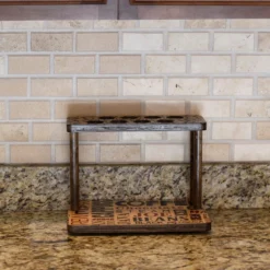 Counter Caddies™ - "BARISTA" Themed Artwork - Straight Shelf - W/ K-Cup Holes - 12" Length -Endurance Sales coffee straight 12 hole web2