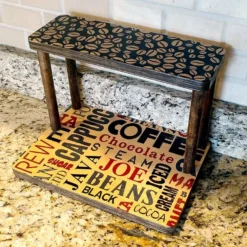 Counter Caddies™ - "BARISTA" Themed Artwork - Straight Shelf - 12" Length -Endurance Sales coffee straight 12 nohole web 800