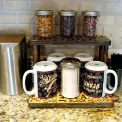 Counter Caddies™ - "BARISTA" Themed Artwork - Straight Shelf - 12" Length -Endurance Sales coffee straight 12 nohole web2