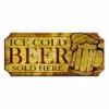 Wood Plaque Kolorcoat™ Bar Sign - Ice Cold Beer -Endurance Sales cold beer here wood sign web