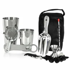 Custom Complete Bartenders Tote Bag With V-Rod® Bottle Opener -Endurance Sales complete bar tote stainless steel v rod 500