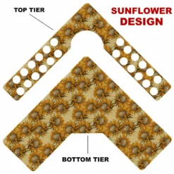 CHOOSE YOUR PATTERN - Counter Caddies™ - Corner Unit W/ K-Cup Holes And Trash Can Inset -Endurance Sales corner caddy kt pattern design sunflowers