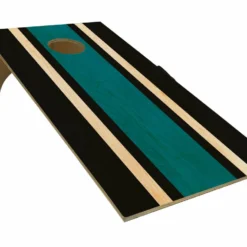 CUSTOMIZABLE Cornhole Game Boards - Sports Themed - Several Team Color Options - 22" X 44" -Endurance Sales cornhole web blk blu wht main