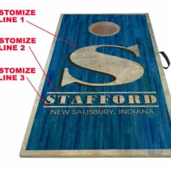 CUSTOMIZABLE Cornhole Game Boards - BLUE WOOD PLANKS - 22" X 44" -Endurance Sales cornhole web blue wood2
