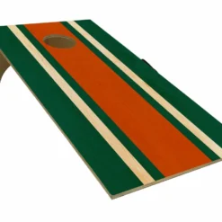 CUSTOMIZABLE Cornhole Game Boards - Sports Themed - Several Team Color Options - 22" X 44" -Endurance Sales cornhole web grn org wht main