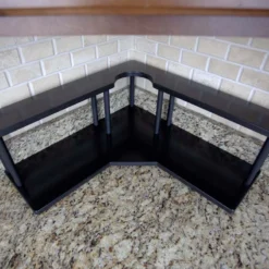 Counter Caddies™ - Walnut-Stained Corner Shelf - Barista Style W/ Trash Can Inset - Available In Black 27 Counter Caddies™ - Walnut-Stained Corner Shelf - Barista Style W/ Trash Can Inset - Available In Black -Endurance Sales counter caddies corner barista trash black empty 1000x800 1