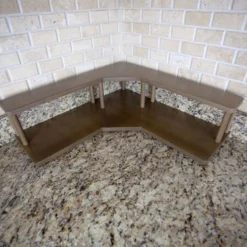 Counter Caddies™ - Walnut-Stained Corner Shelf - Culinary Style - Available In Black -Endurance Sales counter caddies corner culinary stained empty 1000x800 1