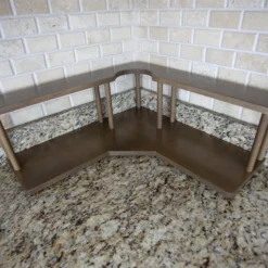 Counter Caddies™ - Walnut-Stained Corner Shelf - Barista Style W/ Trash Can Inset - Available In Black 26 Counter Caddies™ - Walnut-Stained Corner Shelf - Barista Style W/ Trash Can Inset - Available In Black -Endurance Sales counter caddies corner trash stained empty 1000x800 1